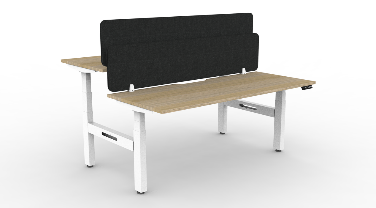 BOOST Plus + Electric Height Adjustable Back to Back Workstation with Eco Screens (2 Person)