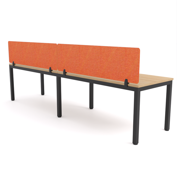 California Office Workstations (Straight Legs) 2 User Single-Sided Desks With AcoustiQ Screen (Orange Screen)