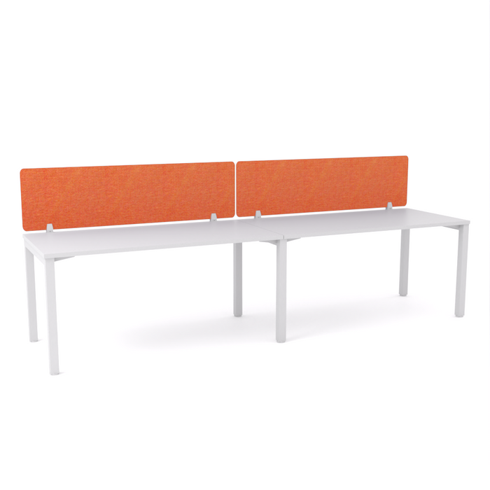 California Office Workstations (Straight Legs) 2 User Single-Sided Desks With AcoustiQ Screen (Orange Screen)