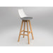 Luna White Barstool with Oak Base