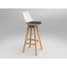 Luna White Barstool with Oak Base