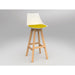 Luna White Barstool with Oak Base