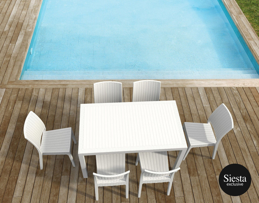 Piece Resin Rattan Dining Setting with Florida Chair