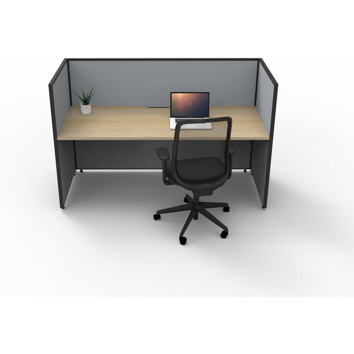 SHUSH30 Workstation - 1 Person - Screen Hung Top - Oak