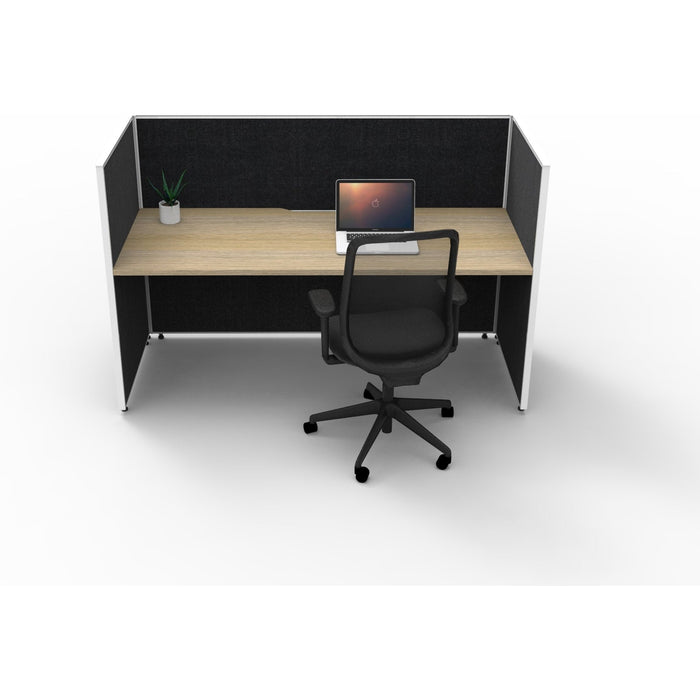 SHUSH30 Workstation - 1 Person - Screen Hung Top - Oak