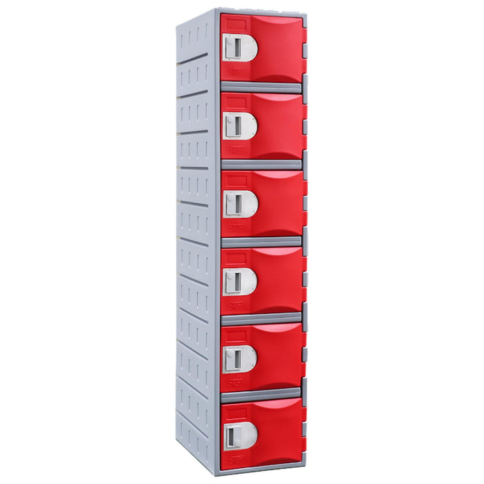 Heavy Duty Plastic Lockers 6 Tiers Full Height