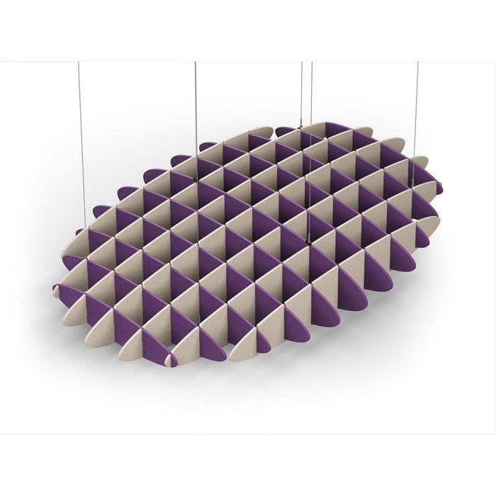 Acoustic Ceiling Sound Trap - 1200mm x 1800mm Oval - Purple | Natural