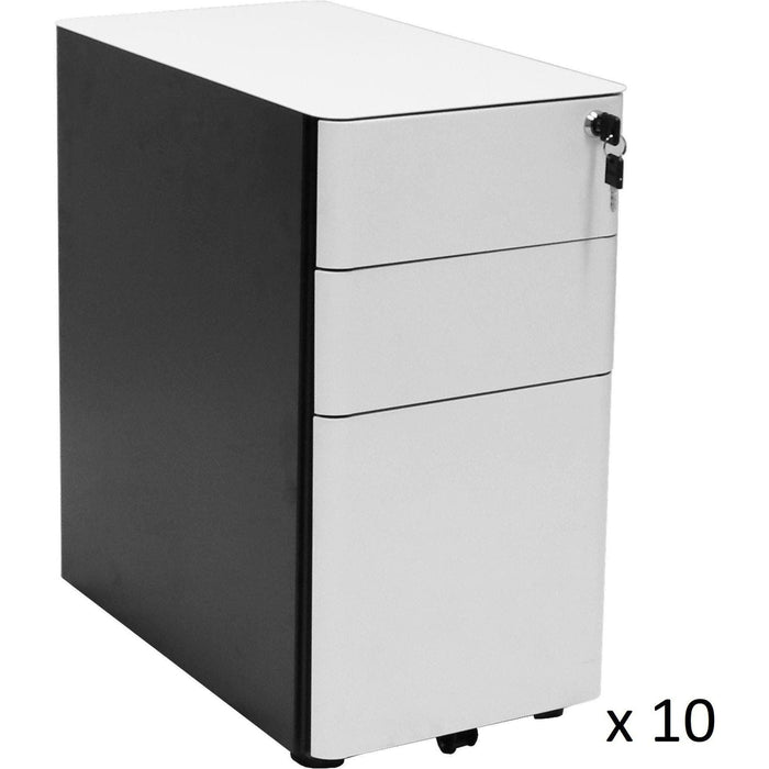 Set of 10 Eternity Slimline Mobile Pedestals