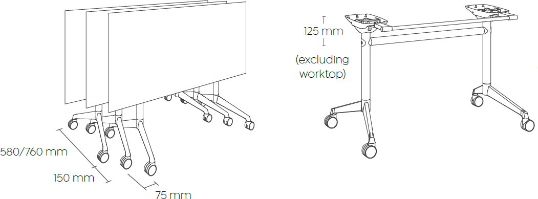 Modulus Flip Table Frame