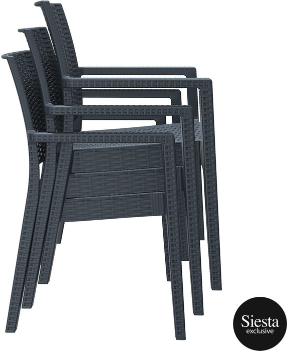 5 Piece Resin Rattan Outdoor Table Setting