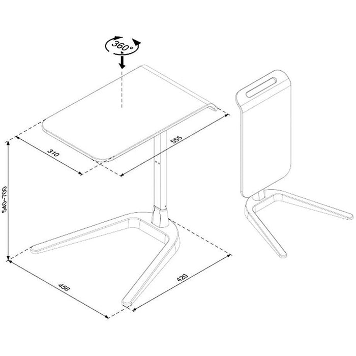 Reykjavik Compact Height Adjustable Folding Side Table